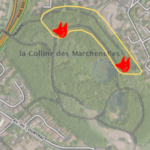Le PeigneLe spot se situe dans le fond des Marchenelles, on l'on crapahute à flan de coteau :) au dessus de l'école primaire Calmette.vue large